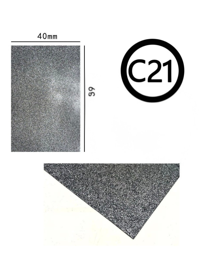Gomma eva glitter 60×40 2mm Argento